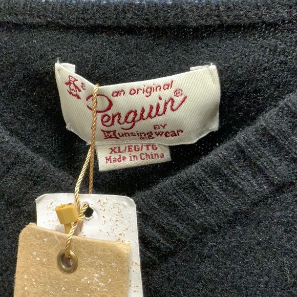 An Original penguin by Munsingwear 100% lambswool charcoal Women XL sweater - Picture 2 of 9